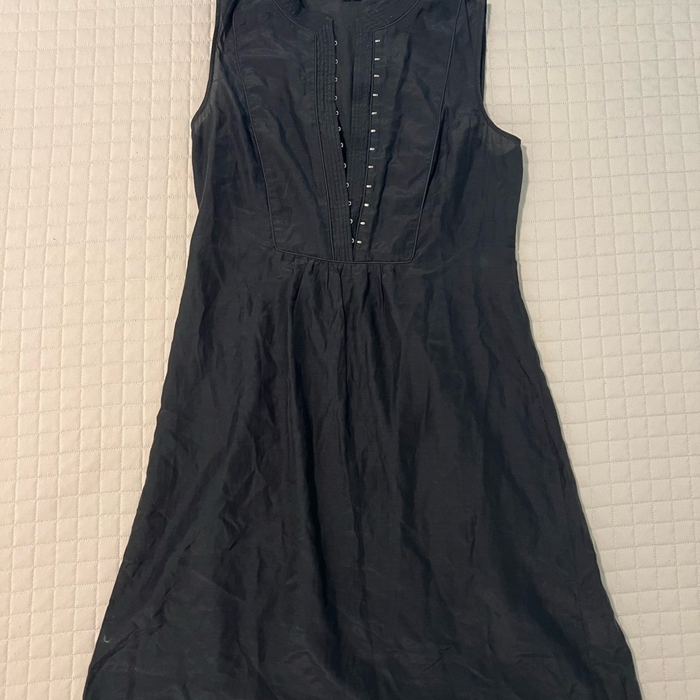 Theory Black Mini Dress with Button Detail